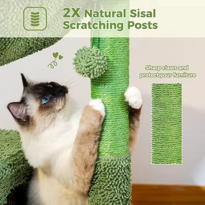 Cactus Cat Tower with Scratcher
