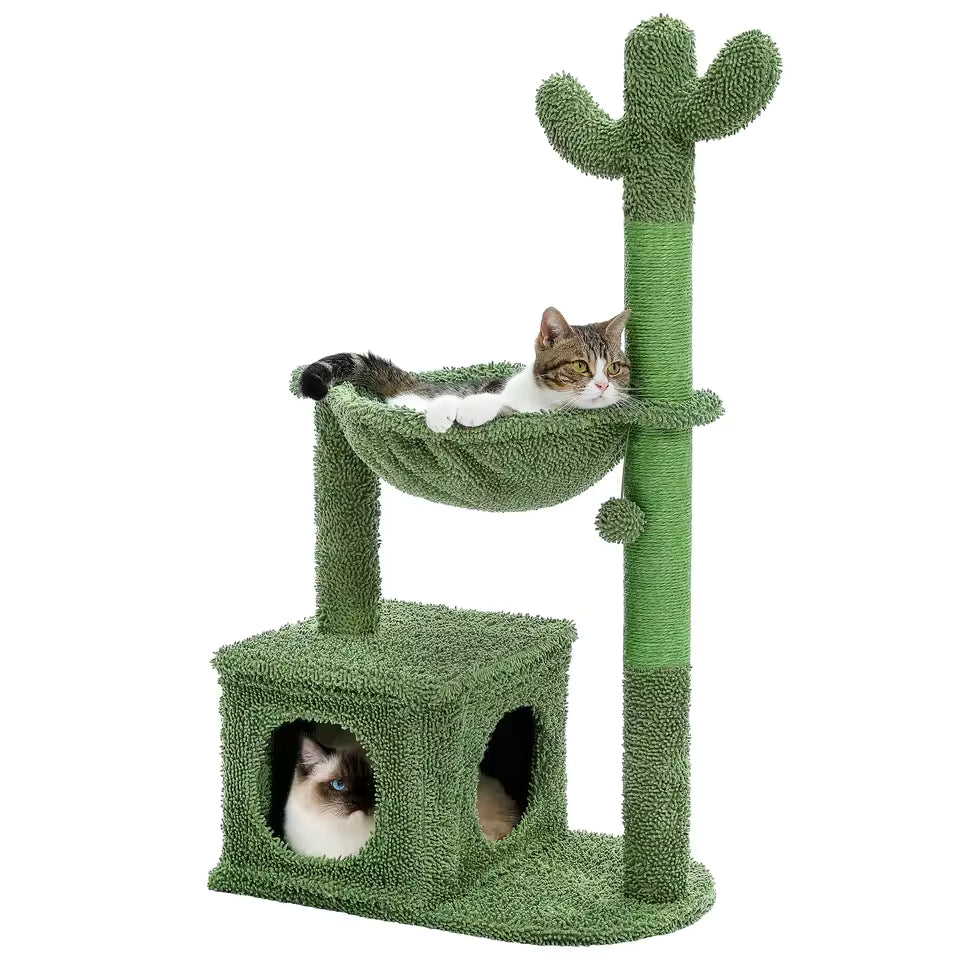 Cactus Cat Tower with Scratcher